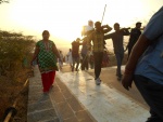 The early morning climb to Palitana